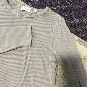 Cyrus Essentials Ribbed Top in Soft Green/Blue